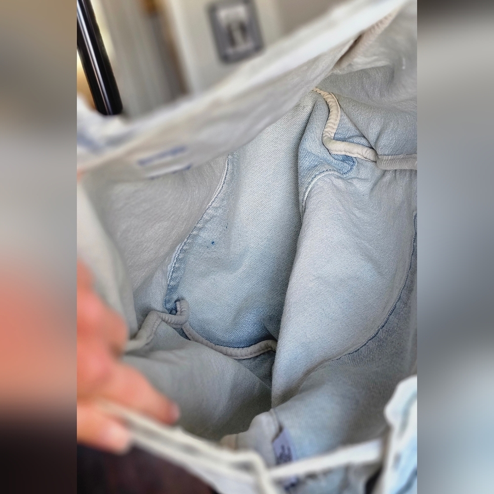 BAGGU Washed Denim Drawstring Backpack RARE - Picture 10 of 11